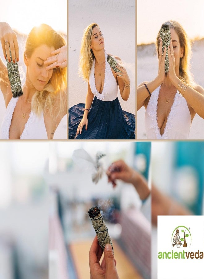 Ancientveda Ancient VEDA 4 Inch Rosemary Sage Sticks with Starter Guide, Floral Home Sage Organic for House Cleansing, Big Smudge Stick Bundle to Get Rid of Evil Spirits, House Blessing 3 Pack - Image 4